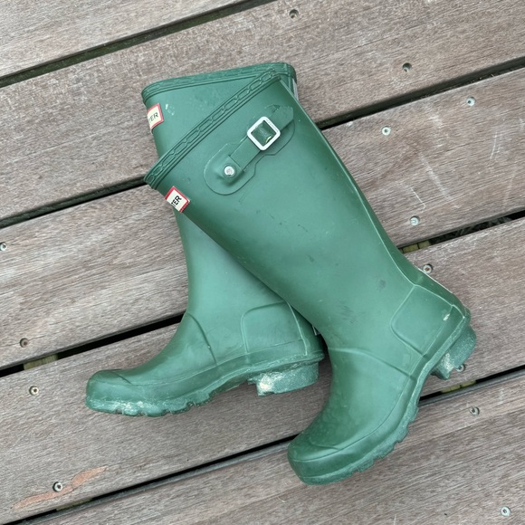 Kids green tall hunter rainboots - Picture 2 of 5